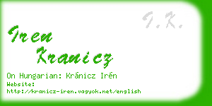 iren kranicz business card