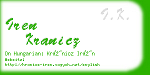 iren kranicz business card